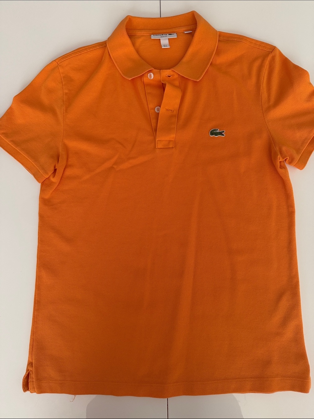 Lacoste Kids Bright Orange Polo with Crocodile Logo